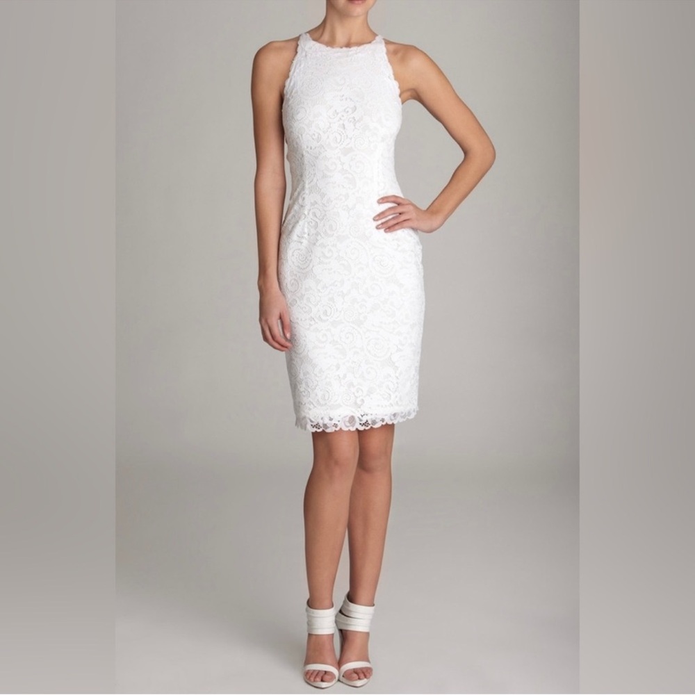 Josie Natori White Lace Dress
